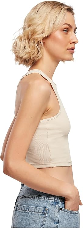 Damen Ladies Cropped Rib Top